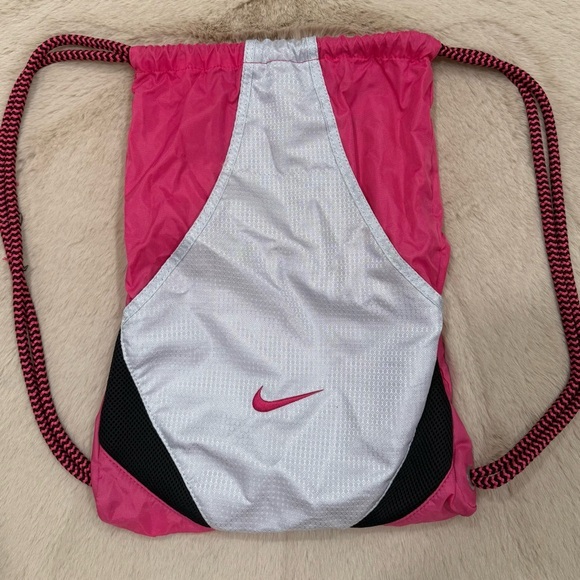 Nike Handbags - Nike Drawstring Bag OS Pink Silver Black